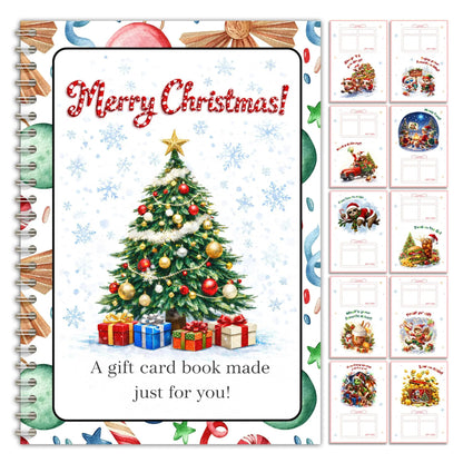 🎁🎅🏼MERRY CHRISTMAS! GIFT CARD BOOK📚 14 Themed Pages, Hardcover & Durability Line