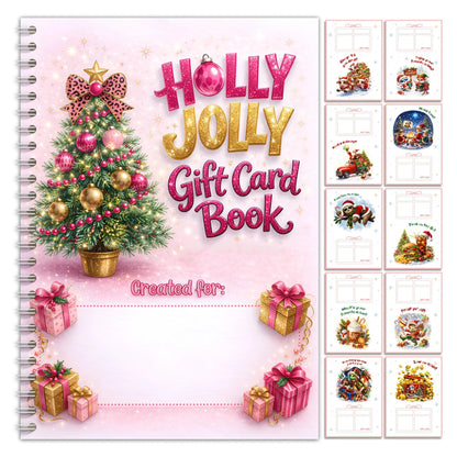 🎁🎅🏼MERRY CHRISTMAS! GIFT CARD BOOK📚 14 Themed Pages, Hardcover & Durability Line