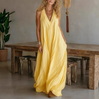Luna | Effortless Linen Maxi Dress