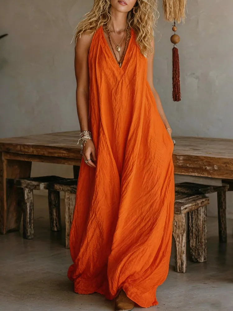 Luna | Effortless Linen Maxi Dress