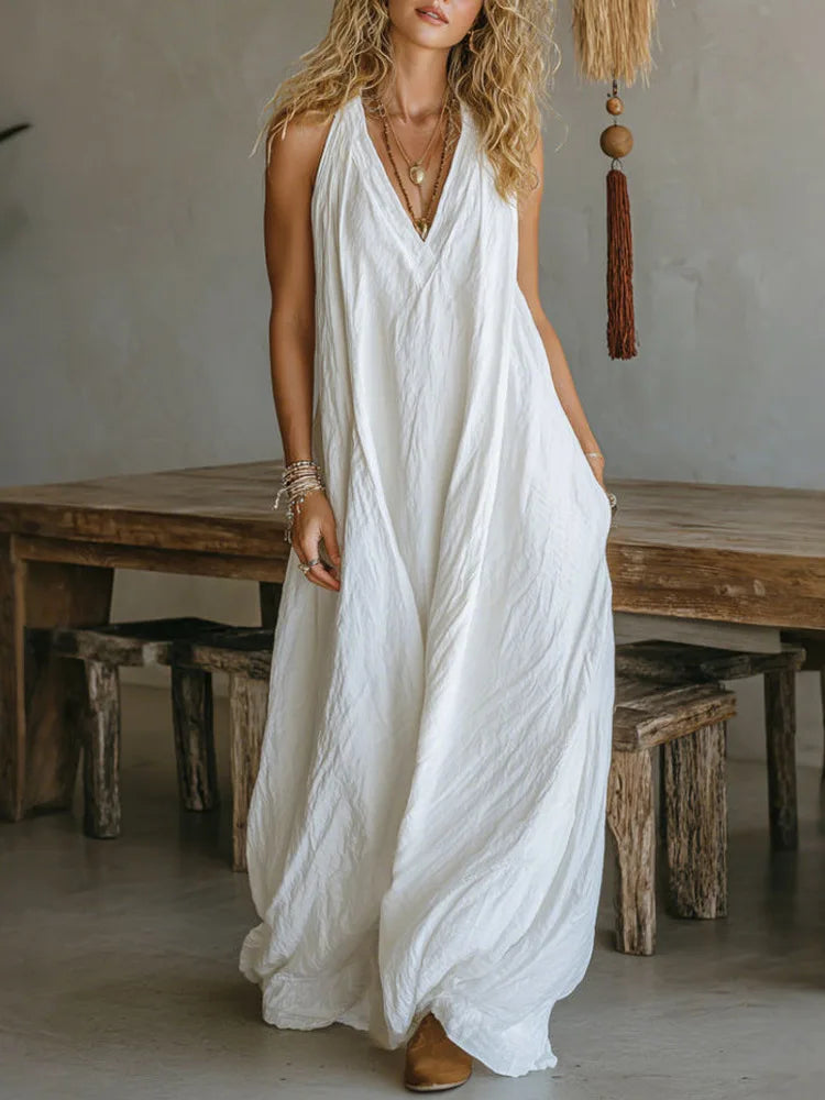 Luna | Effortless Linen Maxi Dress