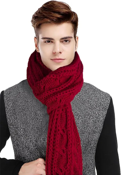 Women And Mens Winter Thick Cable Knit Wrap Chunky Long Warm Scarf