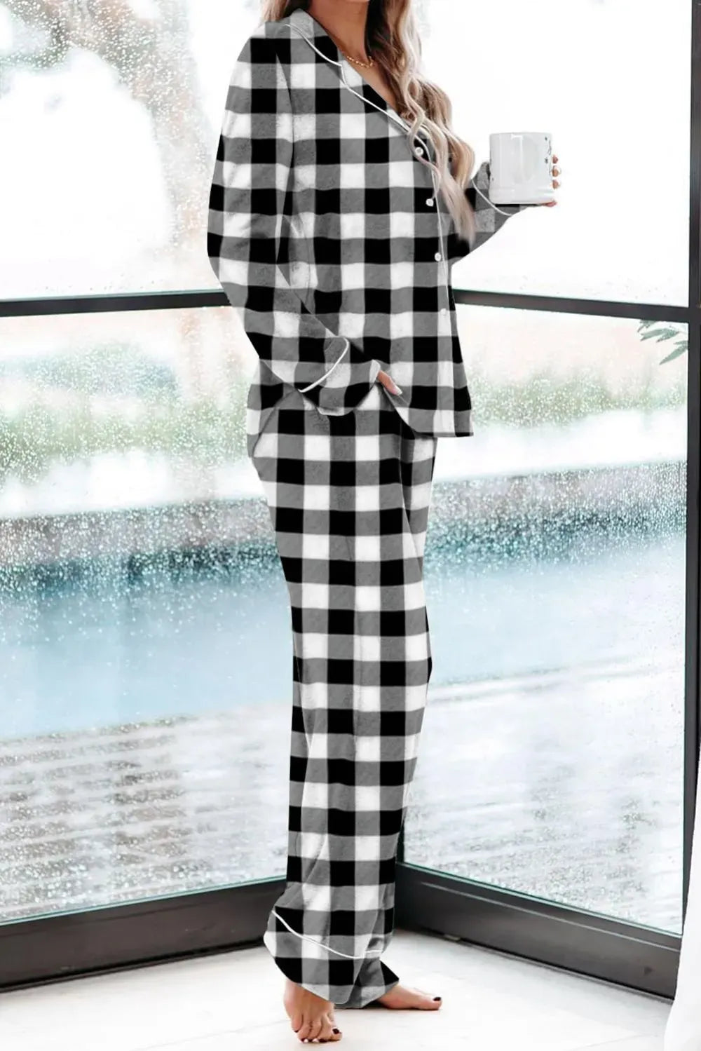 Women's Pajama Sets Long Sleeve Button Down Sleepwear Nightwear Soft Pjs Lounge Sets