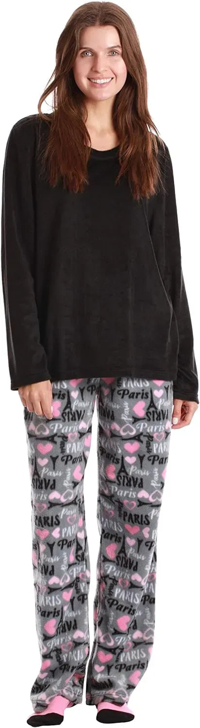 Women’s Pajama Pant Set - Nightgown with Matching Socks