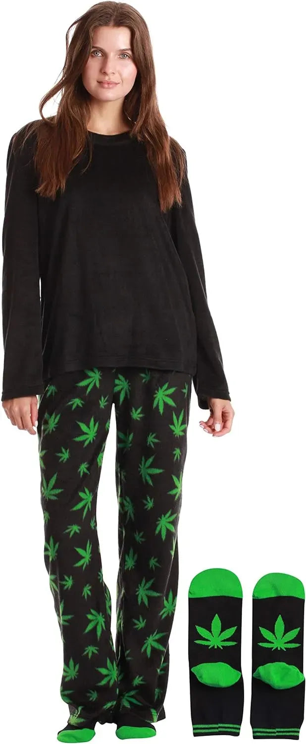 Women’s Pajama Pant Set - Nightgown with Matching Socks