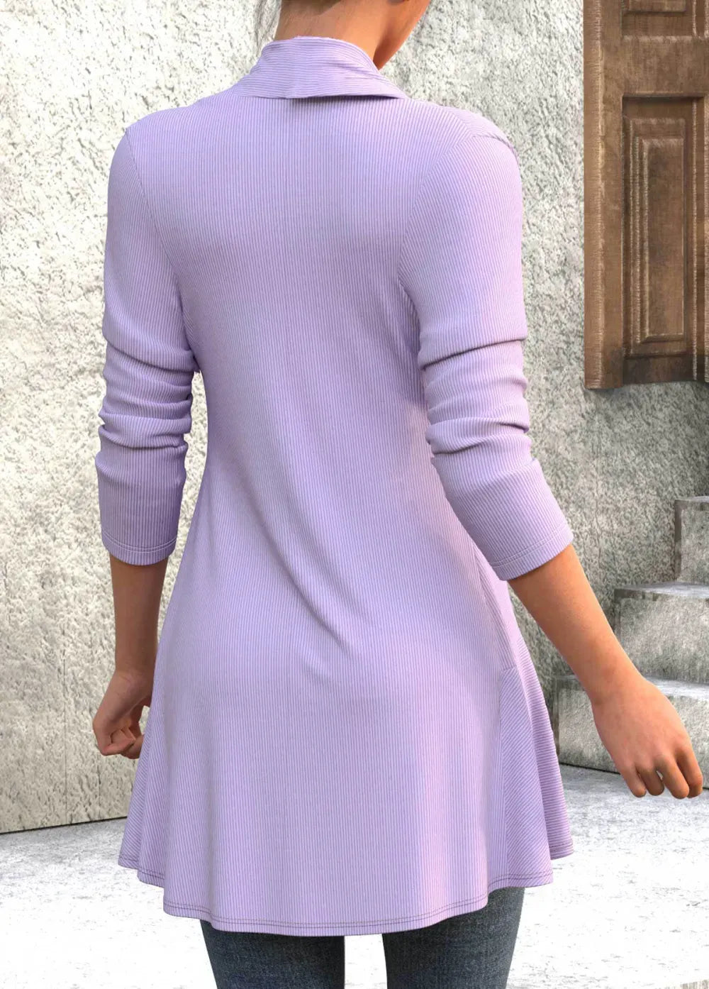 Light Purple Ruffle Floral Print T Shirt