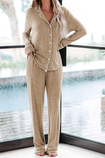 Women's Pajama Sets Long Sleeve Button Down Sleepwear Nightwear Soft Pjs Lounge Sets