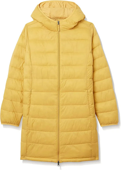 Women's Lightweight Water-Resistant Hooded Puffer Coat (Available in Plus Size)