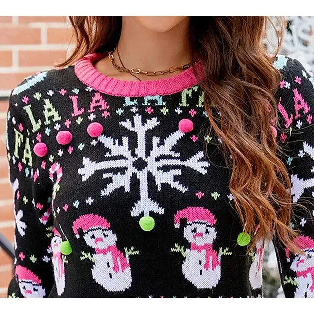 Christmas Snowman Ugly Christmas Sweater / Sweatshirt Sweatshirt Pullover Anime Funny Top For Women's Adults' 3D Print 100% Polyester Party Casual Daily