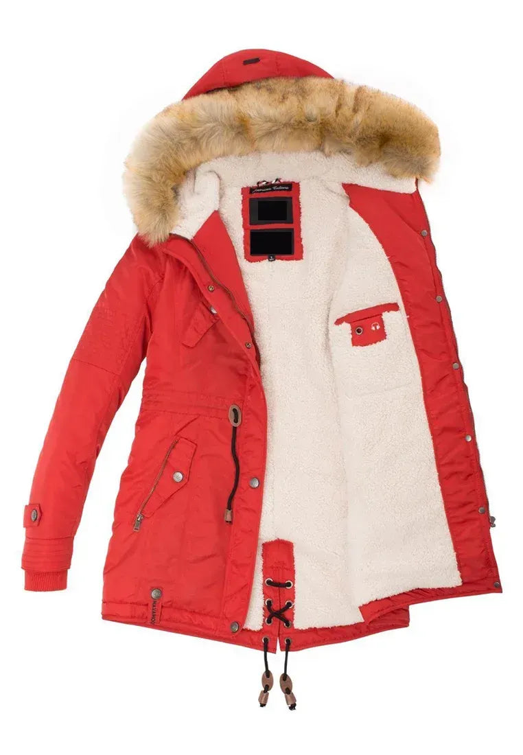 Women's padded parka coat black