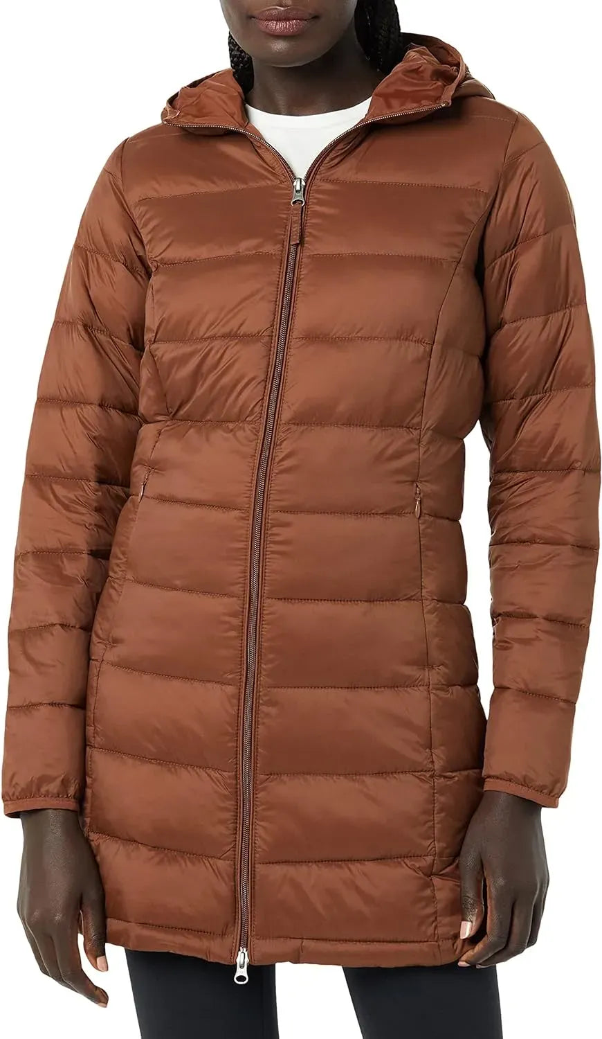 Women's Lightweight Water-Resistant Hooded Puffer Coat (Available in Plus Size)