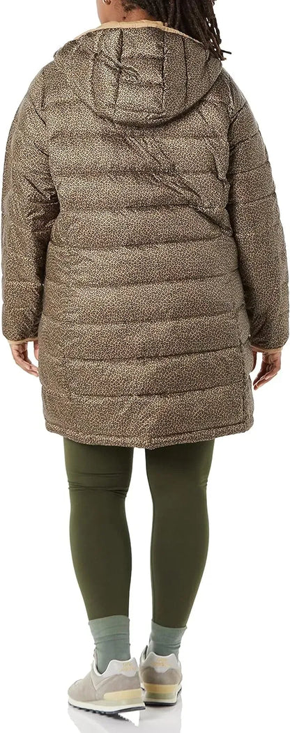 Women's Lightweight Water-Resistant Hooded Puffer Coat (Available in Plus Size)