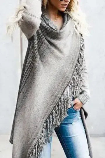 Striped Shawl Sweater 2 Styles