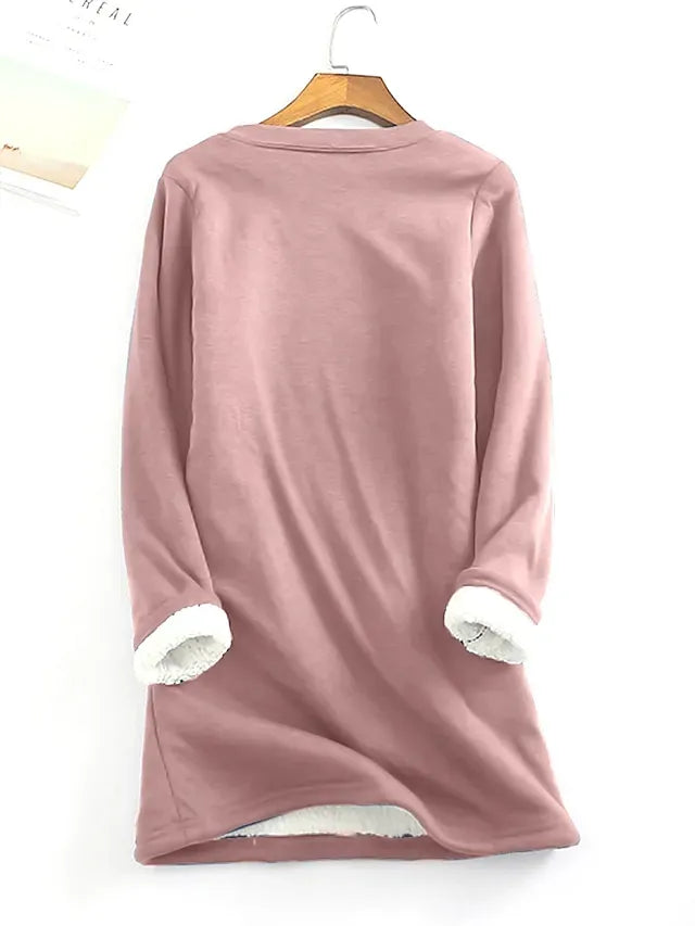 Women's Pajama Top and Pant Letter Warm Comfort Soft Home Daily Bed Fleece Warm Breathable Crew Neck Long Sleeve Pullover Pant Elastic Waist Fall Winter