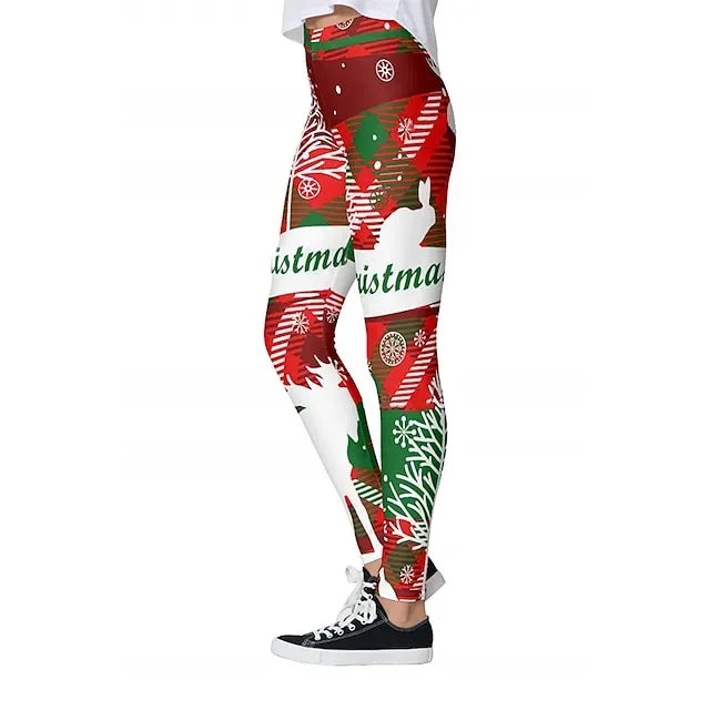 Santa Claus Leggings Jogger Pants Women's Christmas Christmas Christmas Eve Adults' Christmas New Year Eve Polyester Lycra Spandex Pants