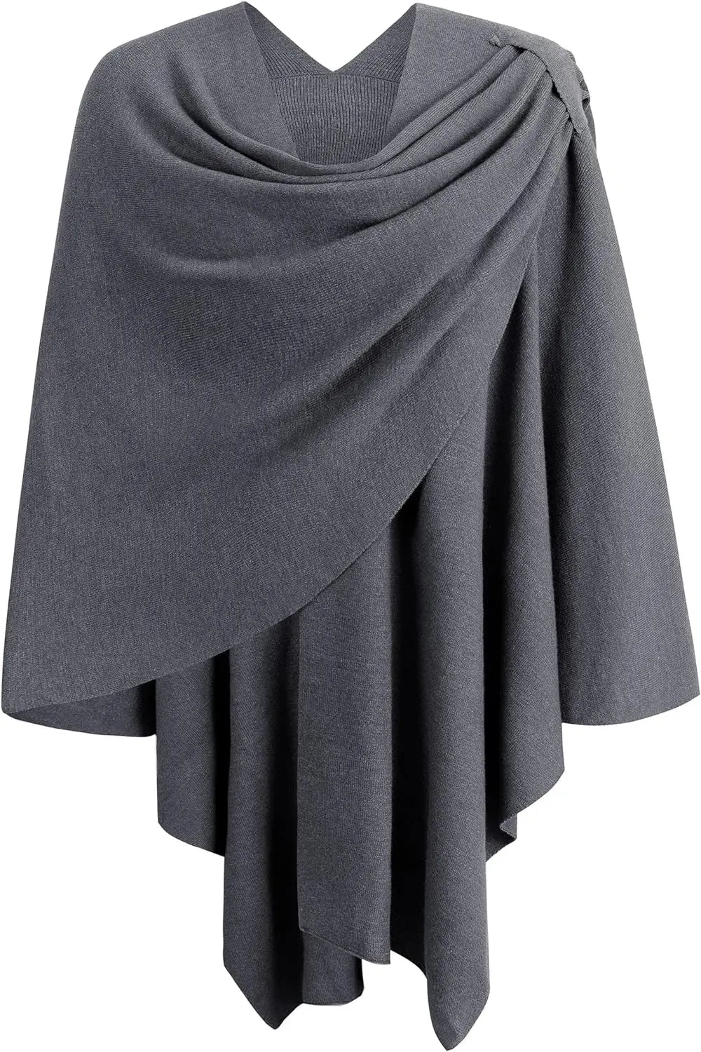 Womens Large Cross Front Poncho Sweater Wrap Topper Knitted Elegant Shawls Cape for Fall Winter