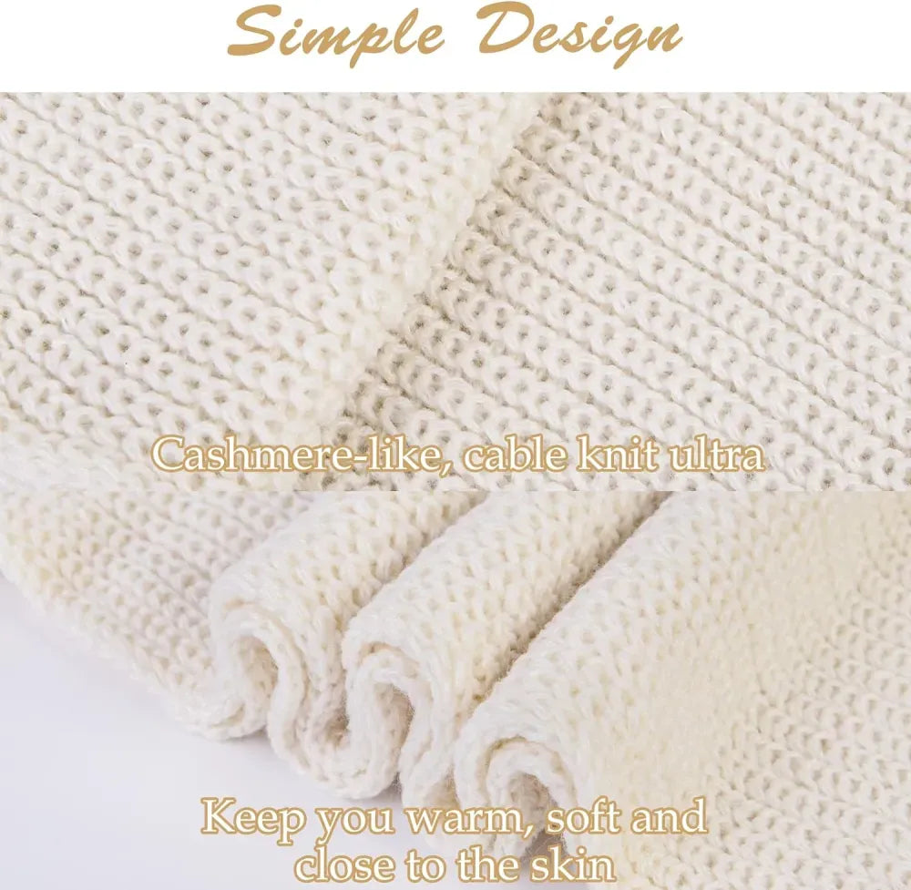 Women And Mens Winter Thick Cable Knit Wrap Chunky Long Warm Scarf