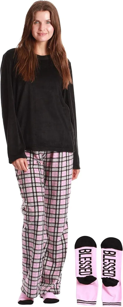 Women’s Pajama Pant Set - Nightgown with Matching Socks