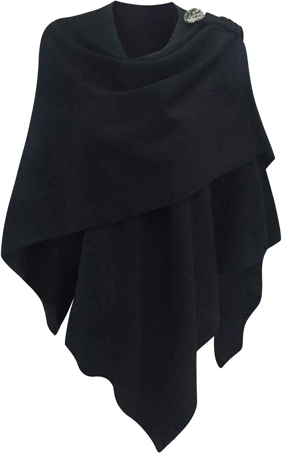 Womens Large Cross Front Poncho Sweater Wrap Topper Knitted Elegant Shawls Cape for Fall Winter