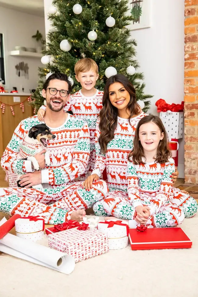 Santa Tell Me Red And Ivory Christmas Print Pajama Top FINAL SALE