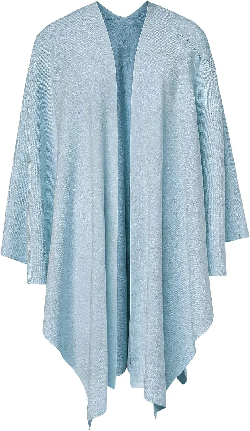 Womens Large Cross Front Poncho Sweater Wrap Topper Knitted Elegant Shawls Cape for Fall Winter