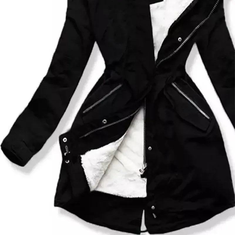 Hooded Warm Plus Fleece Parka Coat