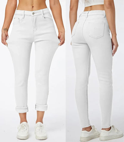 Women's Winter Fleece Lined Sherpa Thermal Skinny Pants Casual Warm Trousers