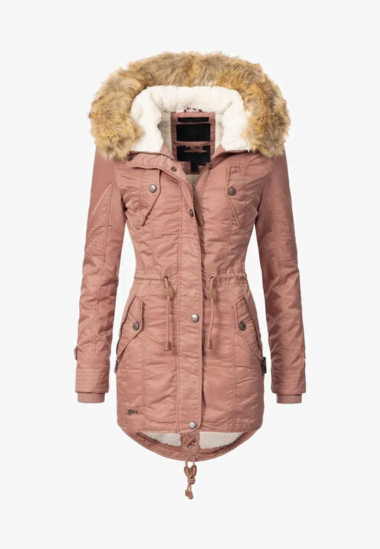 Women's padded parka coat black
