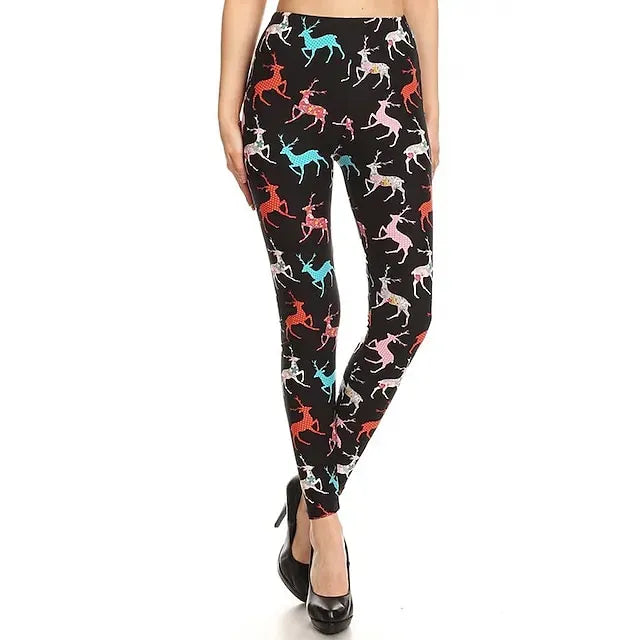 Santa Claus Leggings Jogger Pants Women's Christmas Christmas Christmas Eve Adults' Christmas New Year Eve Polyester Lycra Spandex Pants