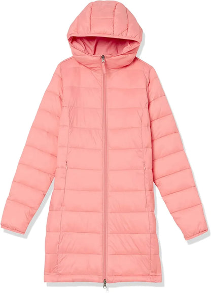 Women's Lightweight Water-Resistant Hooded Puffer Coat (Available in Plus Size)