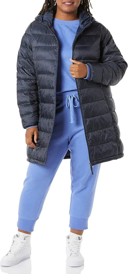 Women's Lightweight Water-Resistant Hooded Puffer Coat (Available in Plus Size)