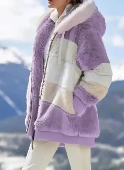 WINTER HOODED PATCHWORK JACKET