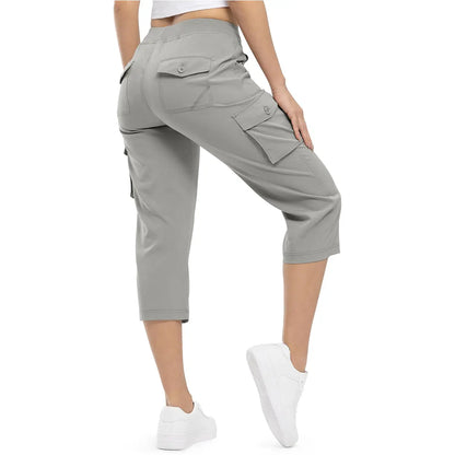 🌿🌿Womens Lightweight Capris Hiking Pants 6 Pockets Quick Dry Cargo Outdoor Trip Loose Shorts COMFY  MOMS OVER 30