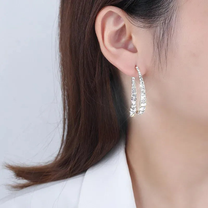 Cross Curved Earring