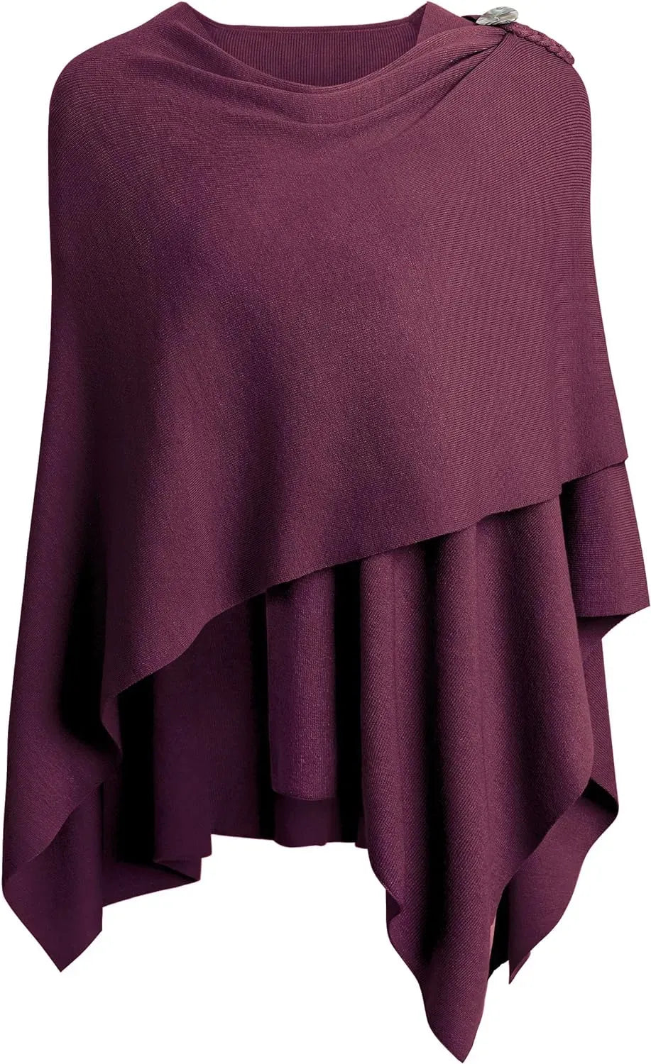 Womens Large Cross Front Poncho Sweater Wrap Topper Knitted Elegant Shawls Cape for Fall Winter