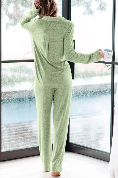 Women's Pajama Sets Long Sleeve Button Down Sleepwear Nightwear Soft Pjs Lounge Sets