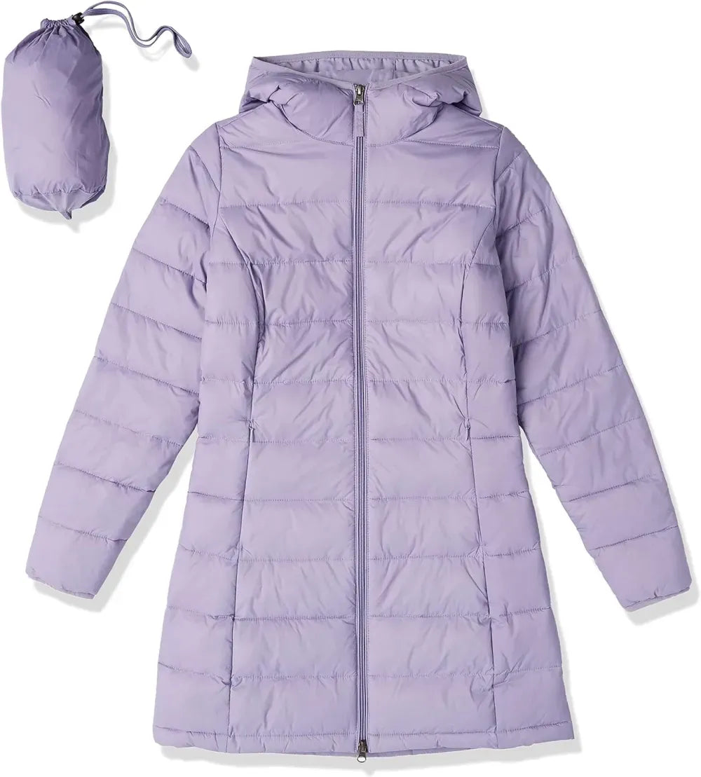 Women's Lightweight Water-Resistant Hooded Puffer Coat (Available in Plus Size)