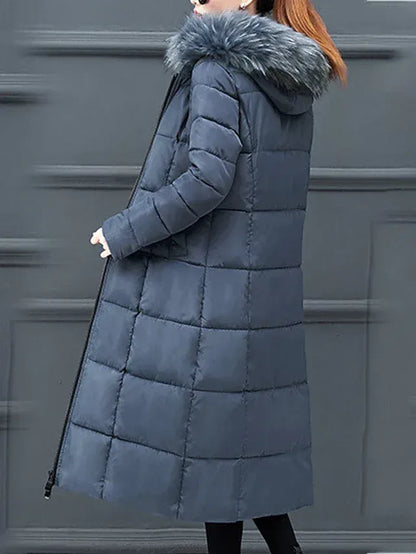 Women's Parka windbreaker hooded jacket casual full zipper pocket