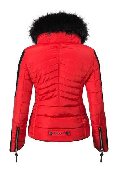 Women's short parka coat yellow