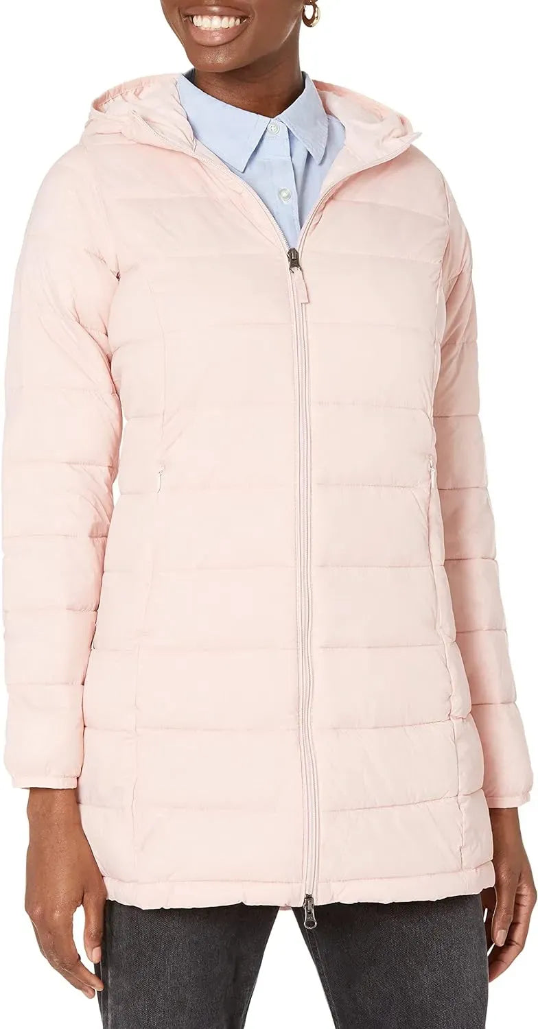 Women's Lightweight Water-Resistant Hooded Puffer Coat (Available in Plus Size)