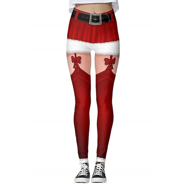 Santa Claus Leggings Jogger Pants Women's Christmas Christmas Christmas Eve Adults' Christmas New Year Eve Polyester Lycra Spandex Pants