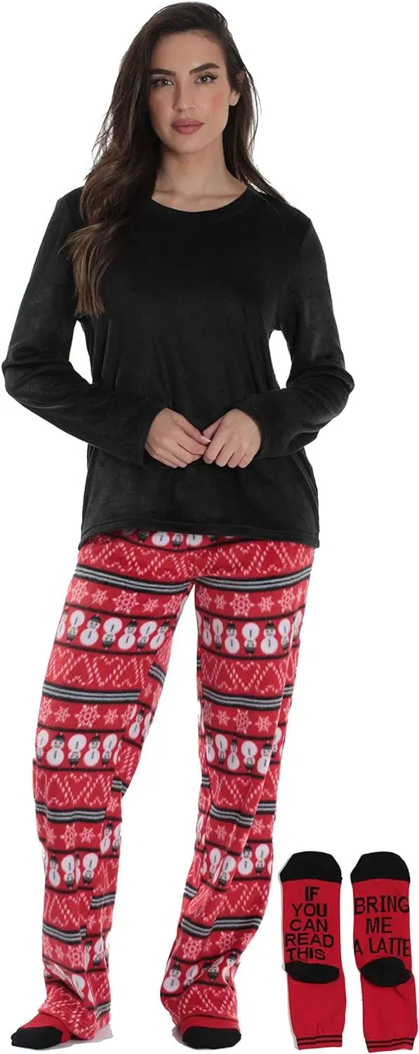 Women’s Pajama Pant Set - Nightgown with Matching Socks