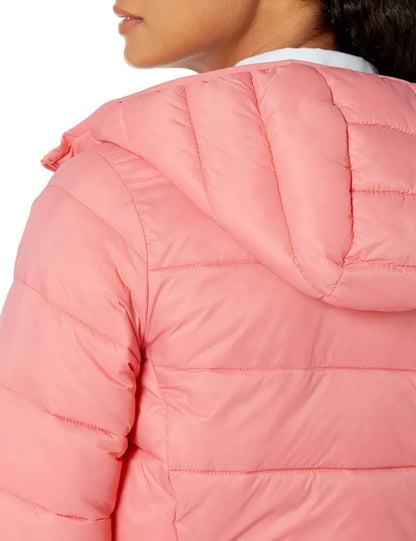 Women's Lightweight Water-Resistant Hooded Puffer Coat (Available in Plus Size)