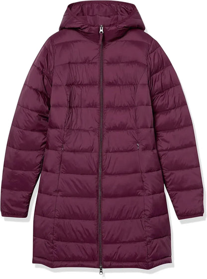 Women's Lightweight Water-Resistant Hooded Puffer Coat (Available in Plus Size)