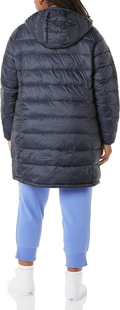 Women's Lightweight Water-Resistant Hooded Puffer Coat (Available in Plus Size)