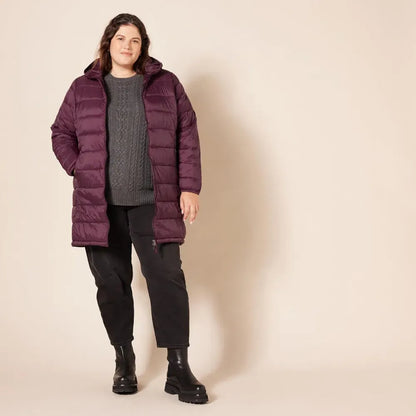Women's Lightweight Water-Resistant Hooded Puffer Coat (Available in Plus Size)