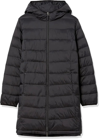 Women's Lightweight Water-Resistant Hooded Puffer Coat (Available in Plus Size)