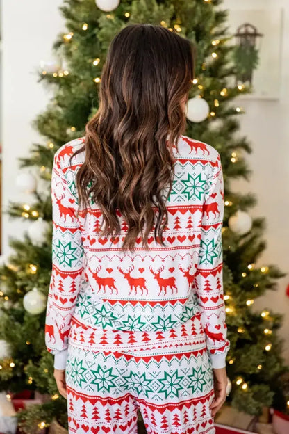 Santa Tell Me Red And Ivory Christmas Print Pajama Top FINAL SALE