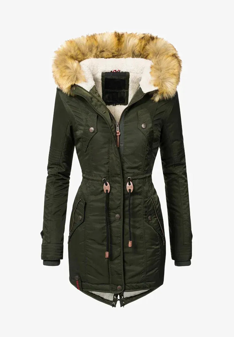 Women's padded parka coat black