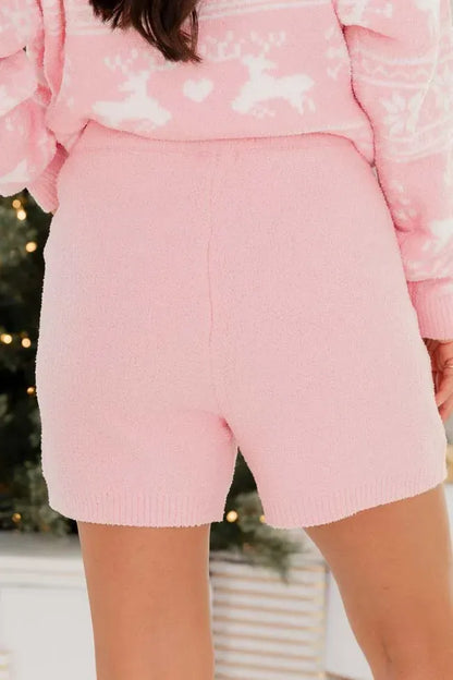 Movies and Chill Fuzzy Pink Lounge Shorts